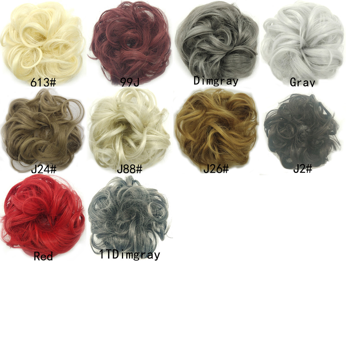New Trendy Design Women Wavy Curly Messy Hair Bun Synthetic in 1TDimgray