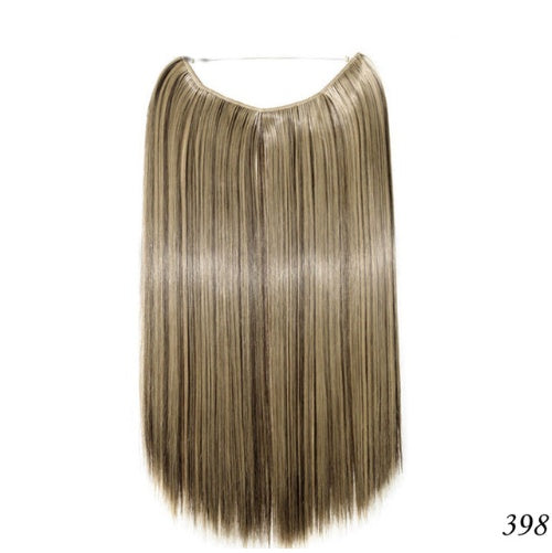 S-noilite 20 Inches Invisible Wire No Clips in Hair Extensions Secret Fish Line Hairpieces Silky Straight Synthetic in 130M