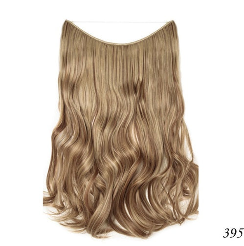 S-noilite 20 Inches Invisible Wire No Clips in Hair Extensions Secret Fish Line Hairpieces Silky Straight Synthetic