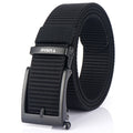 Men's Casual Fashion Automatic Buckle Canvas Belt in Black Buttons Gray Brown