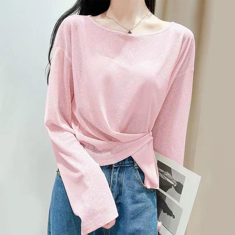 Irregular Summer Loose Thin Sun Protection Clothing for Women in Black