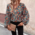 Women's V-neck Long Sleeve Shirt Autumn Women Clothing Casual in Color