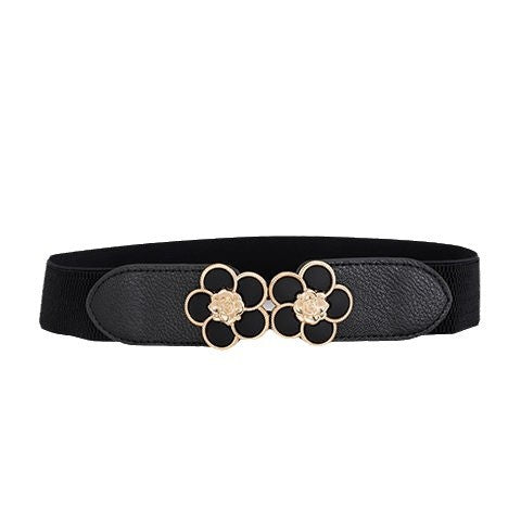 Women's Elastic Waistband Fashion Stretch in A008 Black 4l Cm