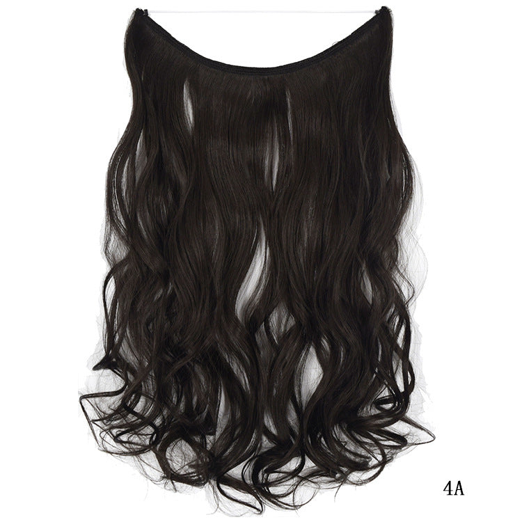22 Inches Invisible Wire No Clips in Hair Extensions Secret Fish Line Hairpieces Silky Straight Synthetic in 130M Straight