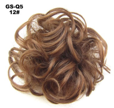 New Trendy Design Women Wavy Curly Messy Hair Bun Synthetic in 99J number