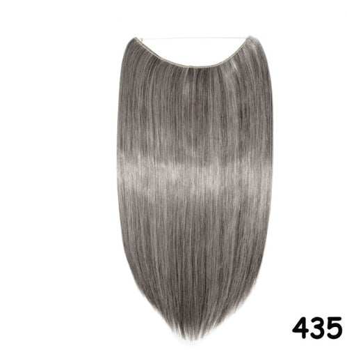 S-noilite 20 Inches Invisible Wire No Clips in Hair Extensions Secret Fish Line Hairpieces Silky Straight Synthetic in 433