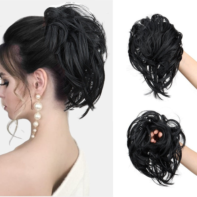 European American Style Messy Hair Wig - Natural Looking Synthetic Fiber Hairpiece for Daily Wear Casual Outfit in 27H613 Style