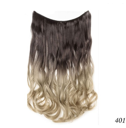 S-noilite 20 Inches Invisible Wire No Clips in Hair Extensions Secret Fish Line Hairpieces Silky Straight Synthetic