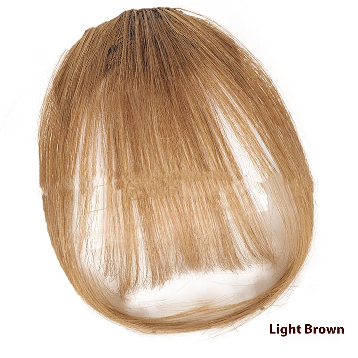 Real Hair Bangs Wig Set Clip-in Bang Women's Natural Light in Hand Woven Light Brown
