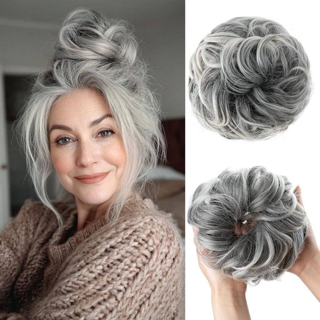 High-temperature Silk Hair Tie Women's Bun Elastic Hairband Voluminous Natural Curls in 1B171T60