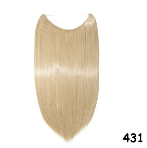 S-noilite 20 Inches Invisible Wire No Clips in Hair Extensions Secret Fish Line Hairpieces Silky Straight Synthetic in 392