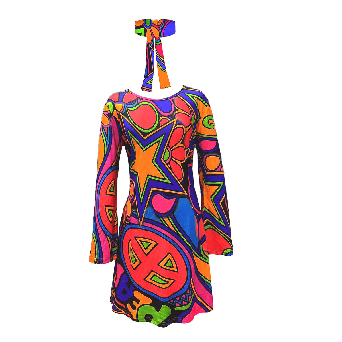 Vintage Hippie Clothing Print Women Dress in Vintage Skirt 3