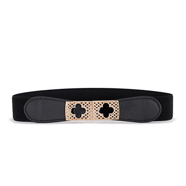 Women's Elastic Waistband Fashion Stretch in A011 Black 2l Cm