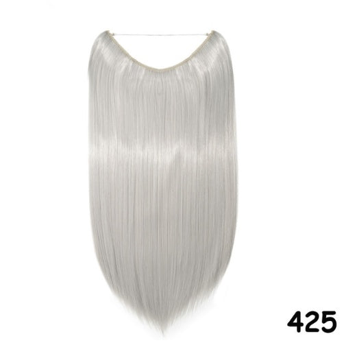 S-noilite 20 Inches Invisible Wire No Clips in Hair Extensions Secret Fish Line Hairpieces Silky Straight Synthetic in 898