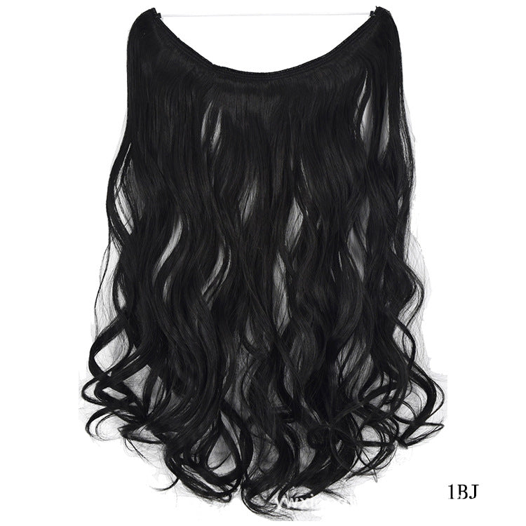 22 Inches Invisible Wire No Clips in Hair Extensions Secret Fish Line Hairpieces Silky Straight Synthetic in 1001.613