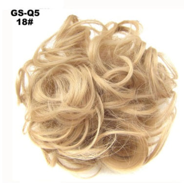New Trendy Design Women Wavy Curly Messy Hair Bun Synthetic in Burg