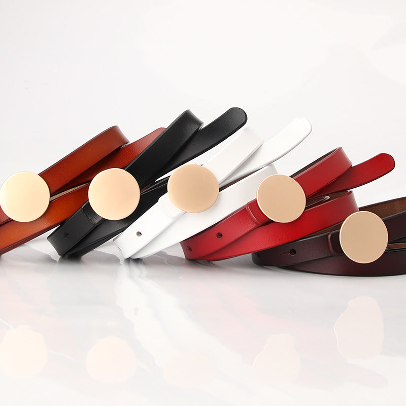 The New Women's Thin Belt Korean Version All-match in Coffee