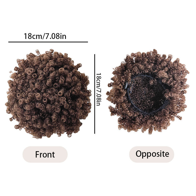 Women's Drawstring Fluffy Wig in Brown