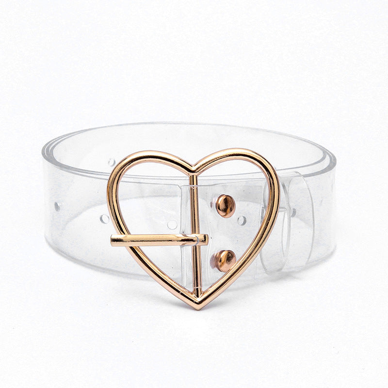 Transparent Pin Buckle Belt in Heart Shaped White 03