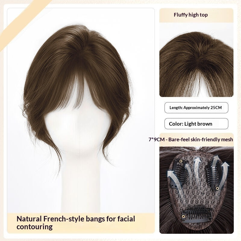 Lightweight Volumizing Faux Bangs and Hairpiece for a Fuller Look