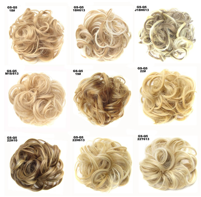 New Trendy Design Women Wavy Curly Messy Hair Bun Synthetic in 1number