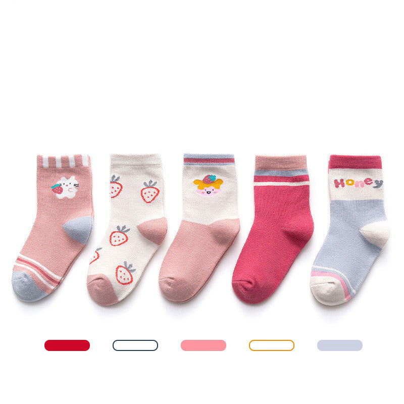 Boys' And Girls' Tube Socks Girl Princess in Fresh peaches