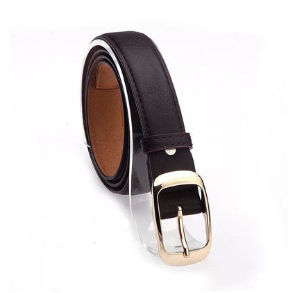 Korean Women's Casual Versatile Belts Japanese Buckle Waistband Fashion Trend Decorative Belt in Black