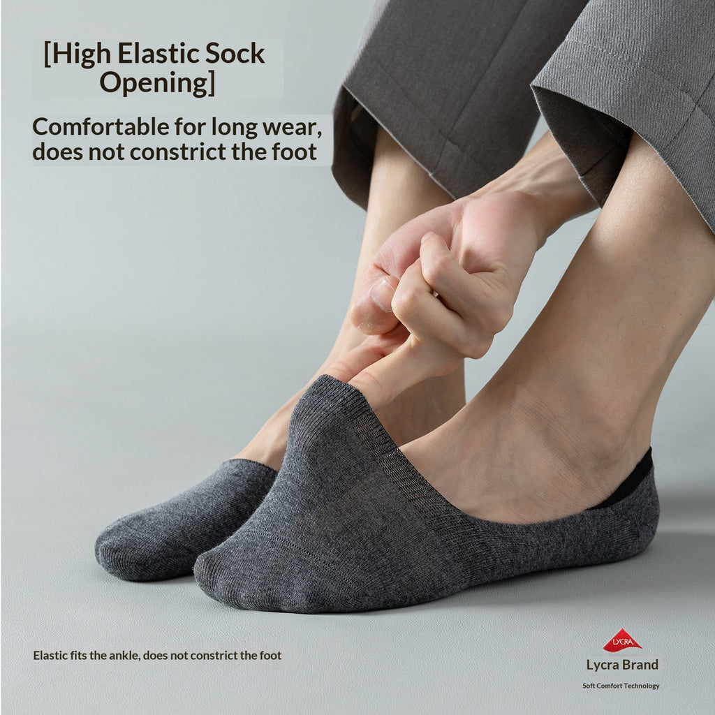Men's Extra-large Low-cut Invisible Socks, Short Boat in Black