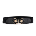 Women's Elastic Waistband Fashion Stretch in A010 Black 2l Cm