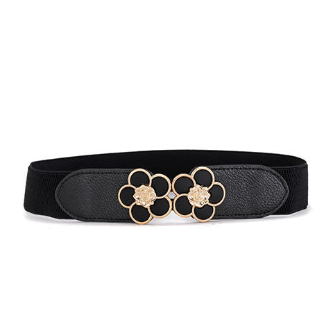 Women's Elastic Waistband Fashion Stretch in A010 Black 2l Cm