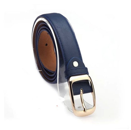 Korean Women's Casual Versatile Belts Japanese Buckle Waistband Fashion Trend Decorative Belt in Coffee