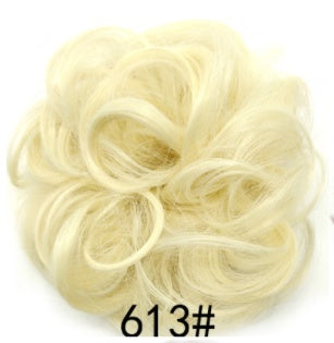 New Trendy Design Women Wavy Curly Messy Hair Bun Synthetic in Dimgray
