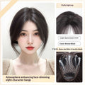 Lightweight Volumizing Faux Bangs and Hairpiece for a Fuller Look in Middle parted dark brown
