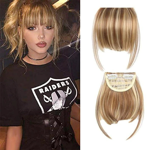 Wig Female Air Bangs Sideburns Qi in BLACK