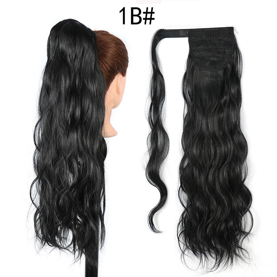 Invisible Velcro Big Wave Ponytail Curly Hair in BUG