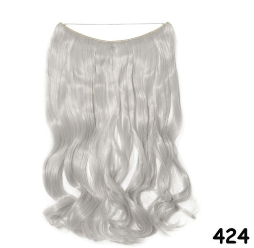 S-noilite 20 Inches Invisible Wire No Clips in Hair Extensions Secret Fish Line Hairpieces Silky Straight Synthetic in 426