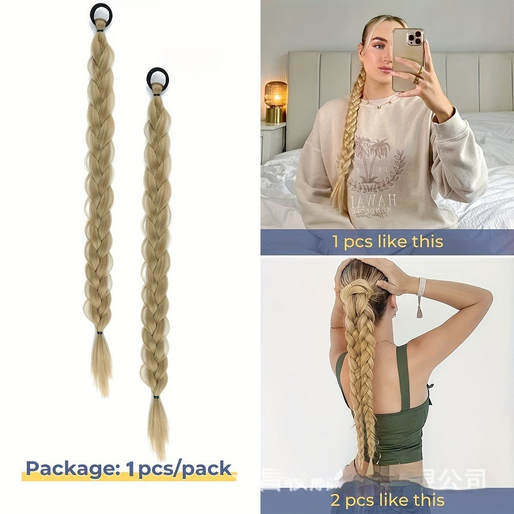 Wig Ponytail 24-inch Fishbone Plaits Headdress Twist High-temperature Fiber Hair in Model 8