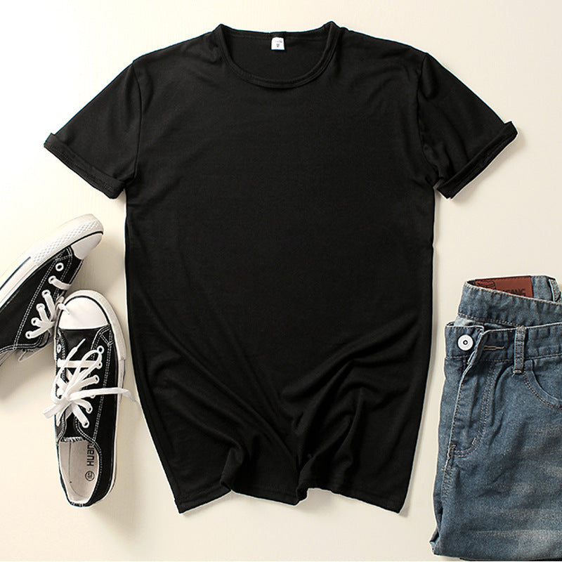 Summer Clothing Crew-neck Blank T-shirts for Men and Women in White