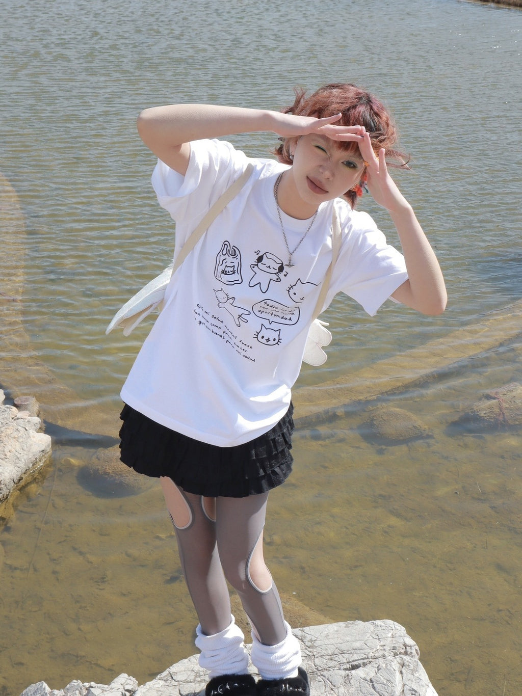 Summer Clothing Short Sleeve T-shirt Women in White
