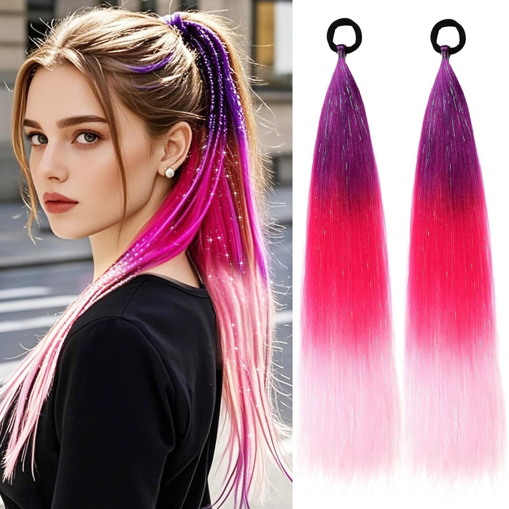 Laser Silk Women's Ponytail Boxing Braid Color Wig in Tricolor 10