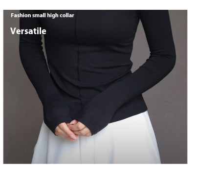 Base Clothing Autumn and Winter Modal Half Turtleneck Women in Fair Skin Colored