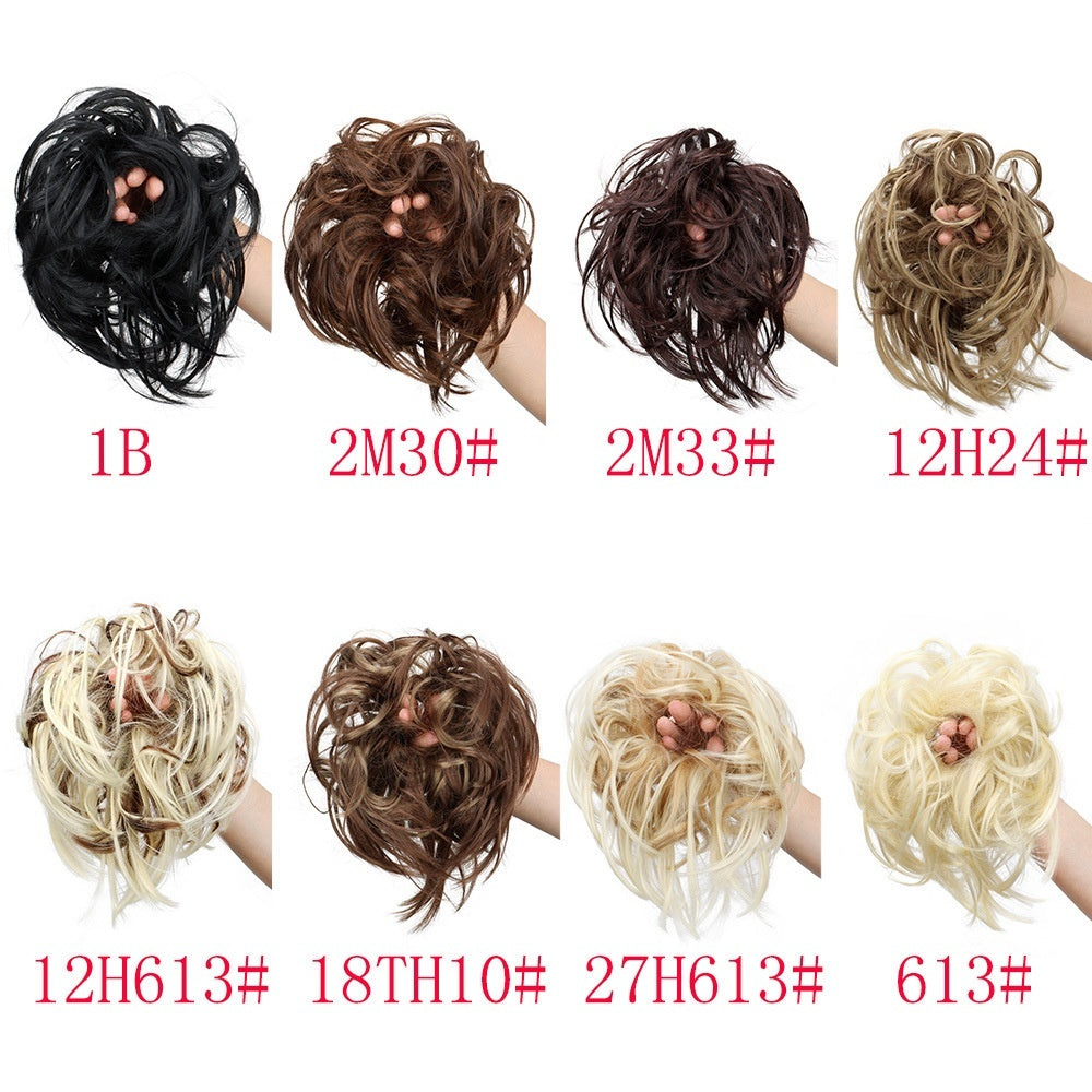 European American Style Messy Hair Wig - Natural Looking Synthetic Fiber Hairpiece for Daily Wear Casual Outfit in 12H24 Style