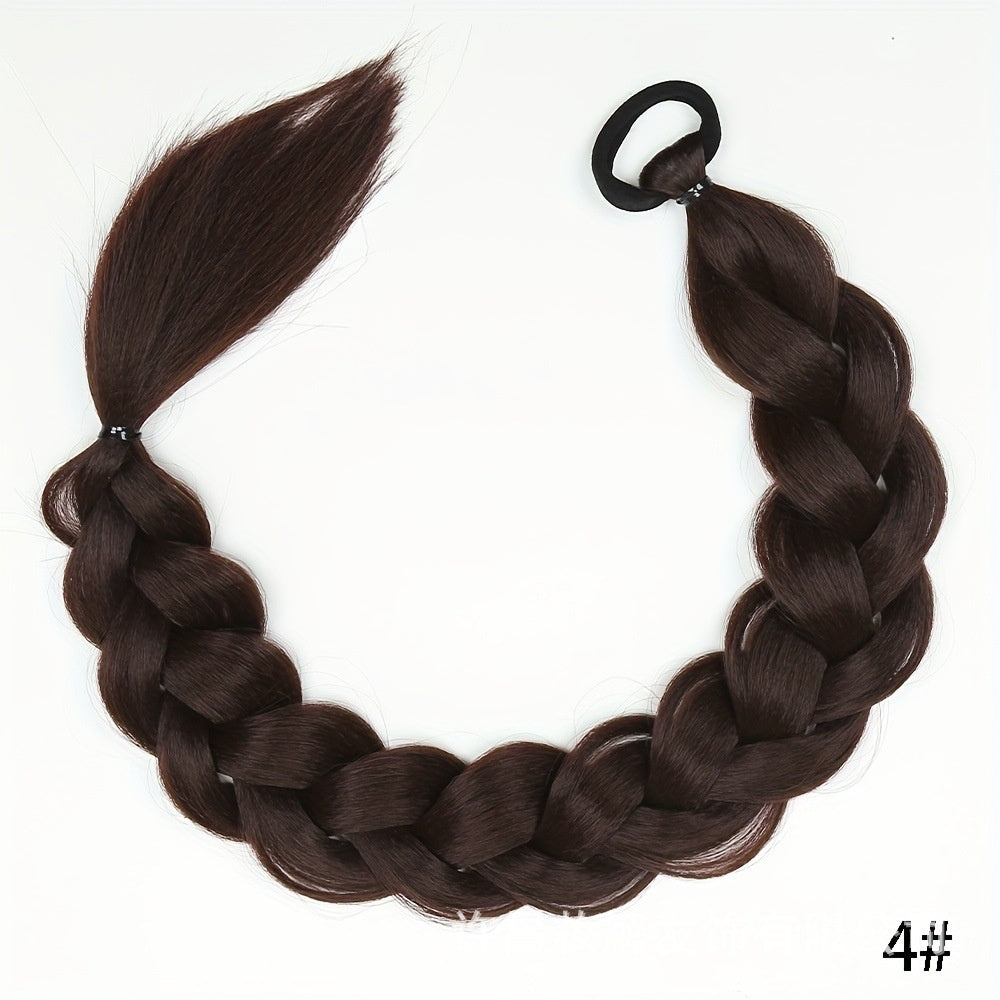 Wig Ponytail 24-inch Fishbone Plaits Headdress Twist High-temperature Fiber Hair in Style 30