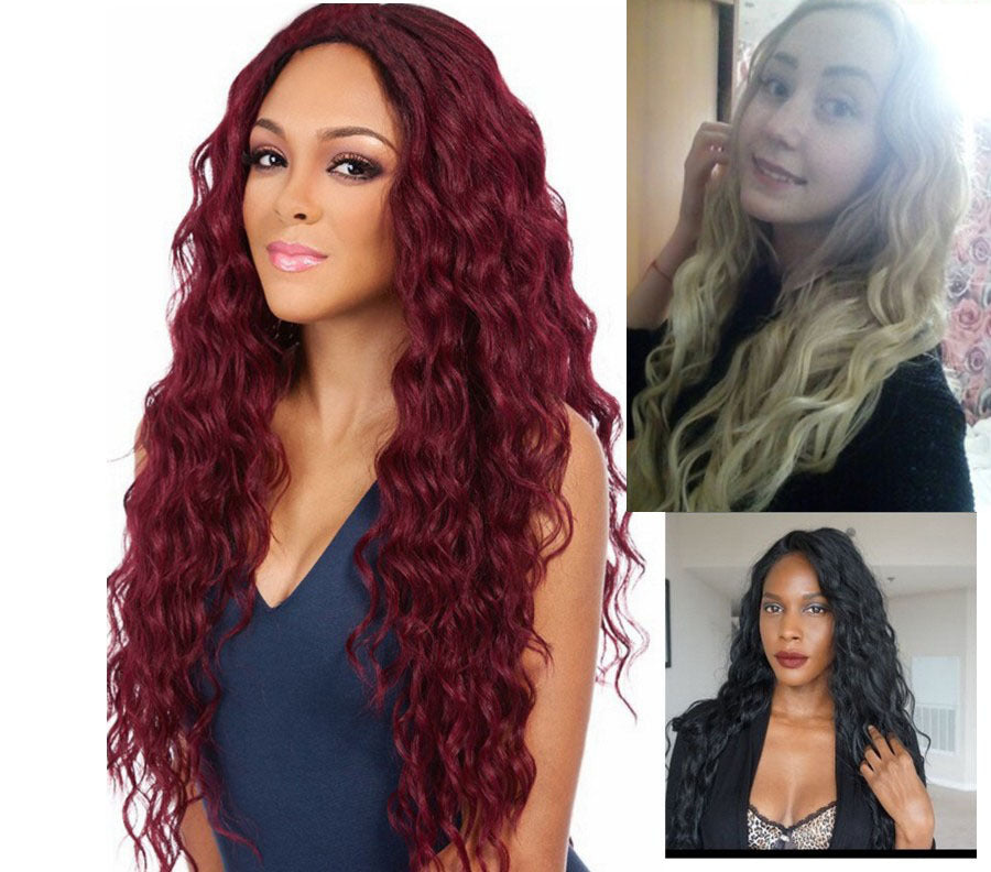 Corn Hot Wig in Wine Red set