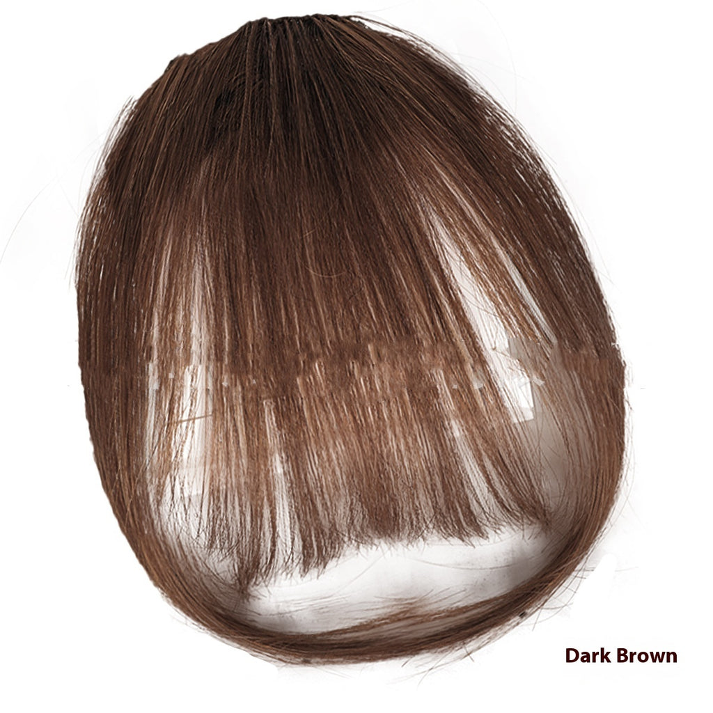 Real Hair Bangs Wig Set Clip-in Bang Women's Natural Light in Hand Woven Black Brown