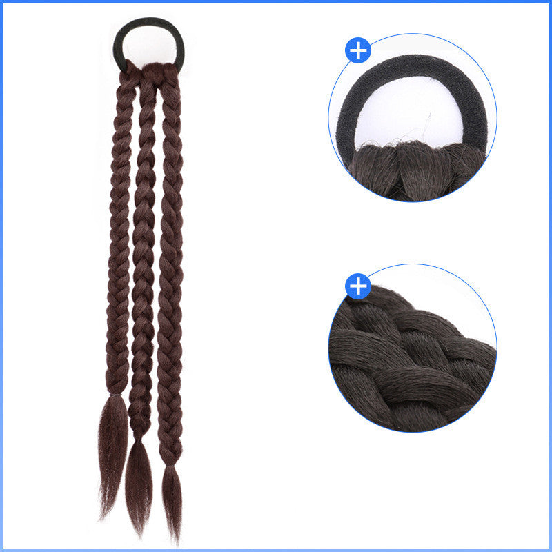 Women's Ponytail Sweet and Cool Hair Ring Wig Boxing Braids