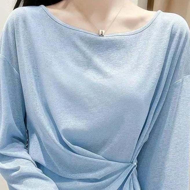 Irregular Summer Loose Thin Sun Protection Clothing for Women in White
