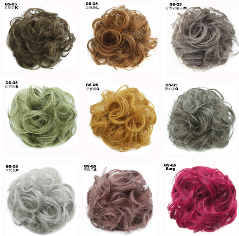 New Trendy Design Women Wavy Curly Messy Hair Bun Synthetic in 27H613