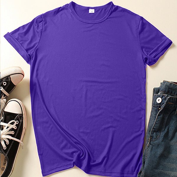 Summer Clothing Crew-neck Blank T-shirts for Men and Women in Pink