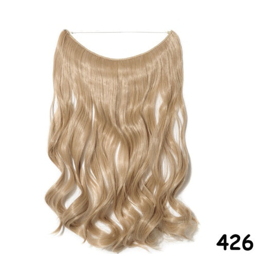 S-noilite 20 Inches Invisible Wire No Clips in Hair Extensions Secret Fish Line Hairpieces Silky Straight Synthetic in 900